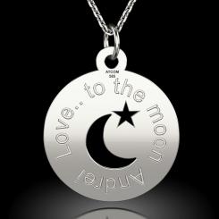 Lantisor cu pandantiv din aur galben model Love to the moon 5