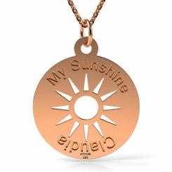 Lantisor cu pandantiv din aur galben model My Sunshine 3
