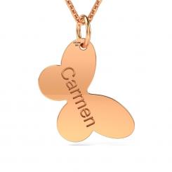 Lantisor cu pandantiv personalizat din aur galben cod: Fluture 3