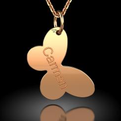 Lantisor cu pandantiv personalizat din aur galben cod: Fluture 6
