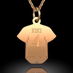 Lantisor cu pandantiv personalizat din aur galben model Tricou de fotbal 6