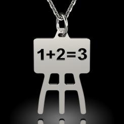 Lantisor din argint cu pandantiv personalizat cod: Tabla matematica 2