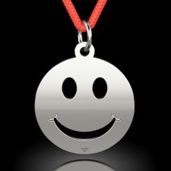 Pandantiv din argint cu snur rosu cod: Smiley 2