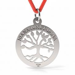 Pandantiv din argint cu snur rosu cod: Copacul vietii personalizat