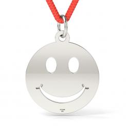 Pandantiv din aur galben cu snur rosu reglabil cod: Smiley 2