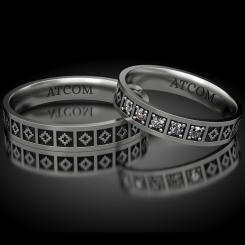 Atcom Verighete din aur alb cod: Crina Black - Motive traditionale romanesti 10