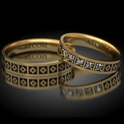 imagine Verighete din aur alb cod: Crina Black - Motive traditionale romanesti 11