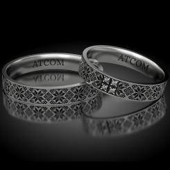 Atcom Verighete din aur alb cod: Doinita Black - Motive traditionale romanesti 10