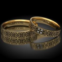 imagine Verighete din aur alb cod: Doinita Black - Motive traditionale romanesti 11