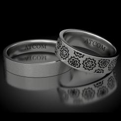 Atcom Verighete din aur alb cod: Comana Black - Motive traditionale romanesti 10