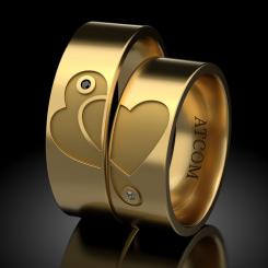 Verighete din aur alb cod: Love of hearts 8