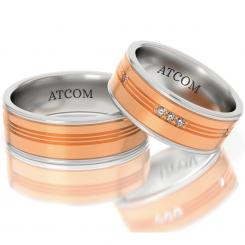 Verighete din aur alb cu roz cod: ATC511 4