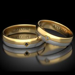 poza Verighete din aur alb si galben cod: Pure Love 12