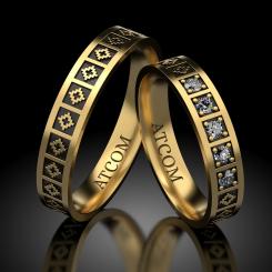 Verighete din aur galben cod: Crina Black - Motive traditionale romanesti 7