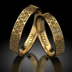 Verighete din aur galben cod: Doinita - Motive traditionale romanesti 7
