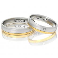 Verighete din aur galben cu alb cod: ATC855 4