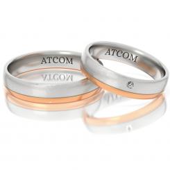 Verighete din aur galben cu alb cod: ATC855 6