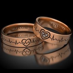 poza Verighete din aur galben cod: Cardiogram of love 12