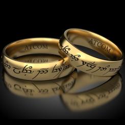 Atcom Verighete din aur galben personalizate cod: Lord of the ring 10