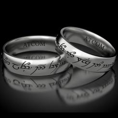 imagine Verighete din aur galben personalizate cod: Lord of the ring 11
