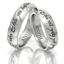 Verighete din aur galben personalizate cod: Lord of the ring 2