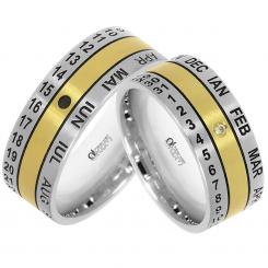 Verighete personalizate din aur roz si alb cod: WEDDING DAY  3